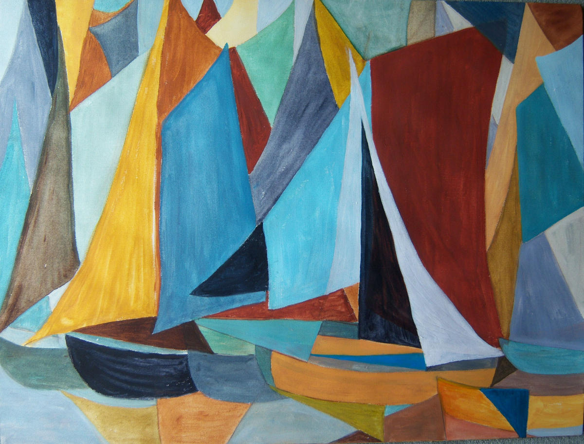 Bateaux bretons, Acrylique