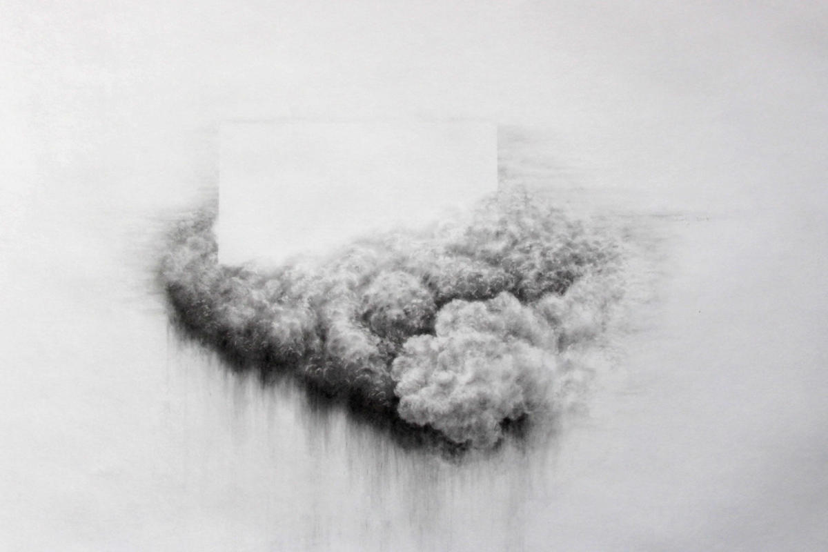 Nuage, dessin au fusain