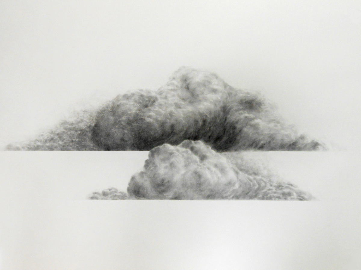 Nuage, dessin au fusain